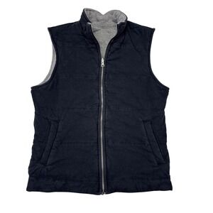 Banana Republic Reversible Vest Mens Size Medium Black / Gray Full Zip Casual